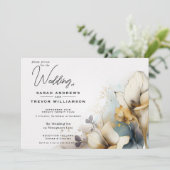 水彩ボホコーラリリー花 招待状 (スタンド正面)