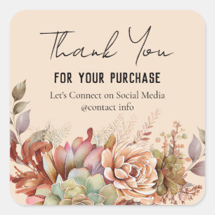 水彩ボホサボビジネスありがとう スクエアシール