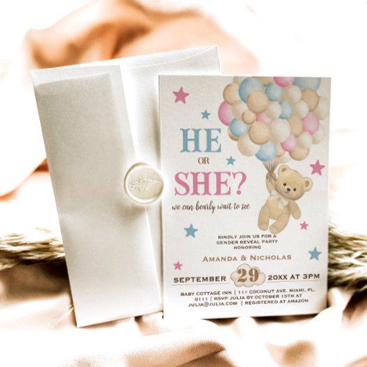 水彩ボホジェンダーが青いピンクを明かす 招待状