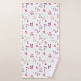 水彩ボホバタフライ バスタオル