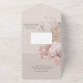水彩ボホバラとパンパスグラスオンベージュ オールインワン招待状 (外側)