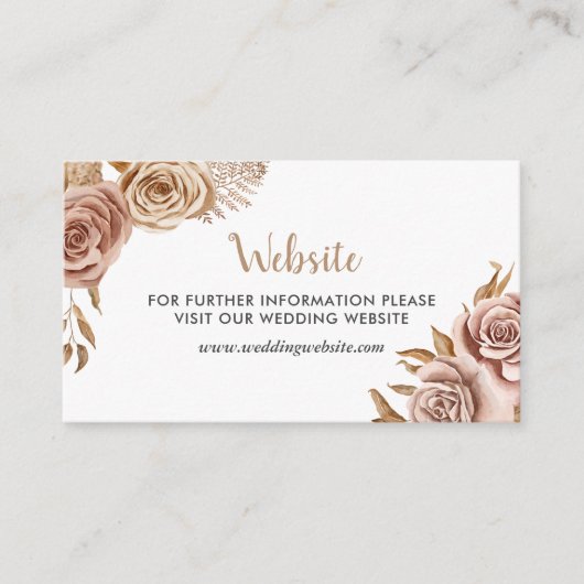 水彩ボホバラフラワーズ結婚のサイト エンクロージャーカード (正面)