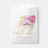 水彩ボホパンパスグラス – ベビーシャワー フェイバーバッグ (正面)