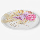 水彩ボホパンパスグラス – ベビーシャワー ペーパープレート (アングル)