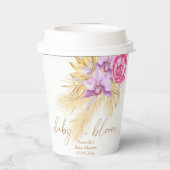 水彩ボホパンパスグラス – ベビーシャワー 紙コップ (裏面)