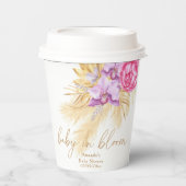 水彩ボホパンパスグラス – ベビーシャワー 紙コップ (正面)