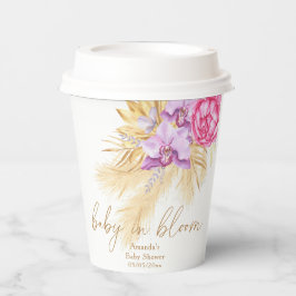 水彩ボホパンパスグラス – ベビーシャワー 紙コップ