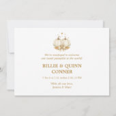 水彩ボホパンプキン双子ベイビーお知らせ 案内状 (裏面)