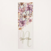 水彩ボホピンクエレガント花スタイリッシュ ヨガマット (正面)