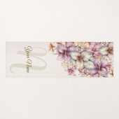 水彩ボホピンクエレガント花スタイリッシュ ヨガマット (正面(横))