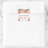水彩ボホピンクローゼボホベビーシャワー スクエアシール (バッグ)