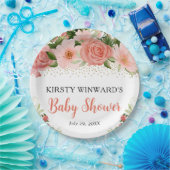 水彩ボホピンクローゼボホベビーシャワー ペーパープレート (パーティー)