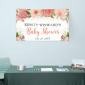 水彩ボホピンクローゼボホベビーシャワー 横断幕 (トレードショー)