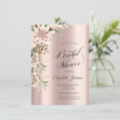 水彩ボホフラワーズバラ金ゴールドブライダルシャワー 招待状 (スタンド正面)