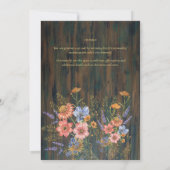 水彩ボホフローラワイルドフラワーズブライダルシャワー 招待状 (裏面)