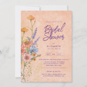 水彩ボホフローラワイルドフラワーズブライダルシャワー 招待状 (正面)