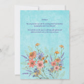水彩ボホフローラワイルドフラワーズブライダルシャワー 招待状 (裏面)