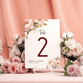 水彩ボホフローラ結婚のテーブル番号