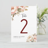 水彩ボホフローラ結婚のテーブル番号 (スタンド正面)