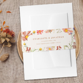 水彩ボホフローラ結婚ズ 招待状ベリーバンド