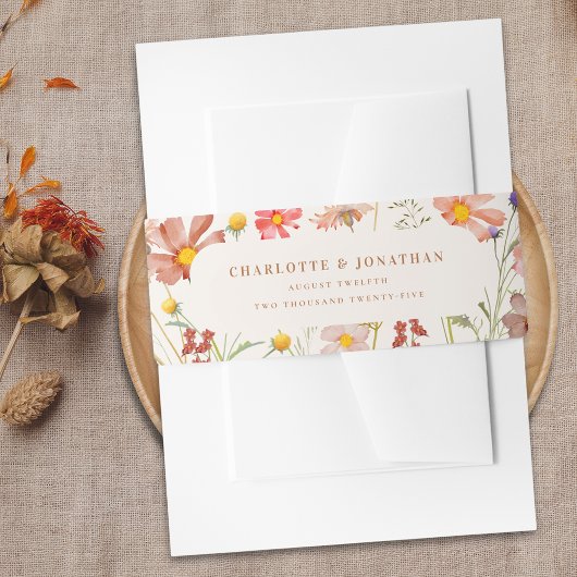 水彩ボホフローラ結婚ズ 招待状ベリーバンド