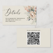 水彩ボホフローラ詳細。優雅な結婚式 エンクロージャーカード (正面/裏面)