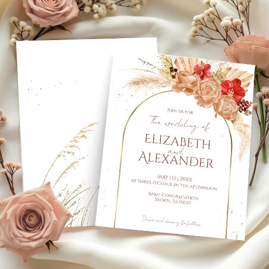 水彩ボホフローラ |結婚式招待状
