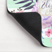 水彩ボホフローラ、葉絵を描、ストライプ手 マウスパッド (コーナー)