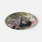 水彩ボホリースパーソナライズされた写真 ペーパープレート (アングル)