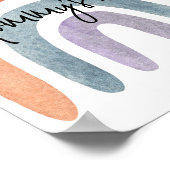 水彩ボホレインボーお母さんの腹の大きさ ポスター (角)