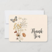 水彩ボホワイルドフラワーありがとう サンキューカード (正面)