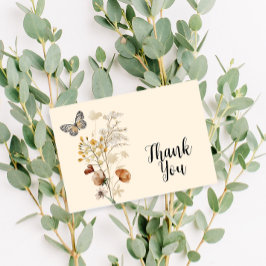 水彩ボホワイルドフラワーありがとう サンキューカード