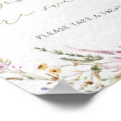 水彩ボホワイルドフラワーズベビーは甘いサイン ポスター (角)