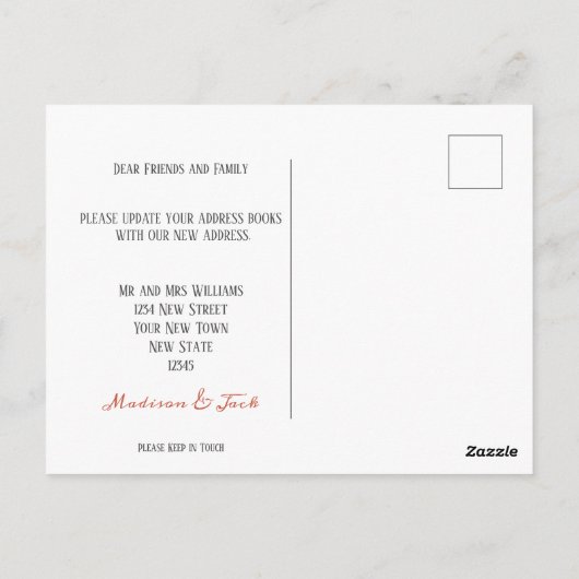 水彩ボホーサボテン | 住所変更のお知らせ ポストカード (裏面)