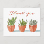 水彩ボホー カクタス ありがとう 返送先住所 ポストカード (正面)