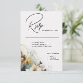 水彩ボホー カラーリリー 花 出欠カード (スタンド正面)