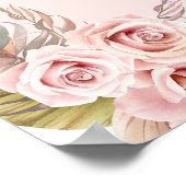 水彩ボホ花赤ちゃんシャワー歓迎サイン ポスター (角)