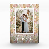 水彩ボホ葉のバラ フォトブロック (正面)