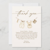 水彩ボホ赤ちゃん服ジェンダーが明らかにする サンキューカード (正面)