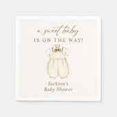 水彩ボホ赤ちゃん服ジェンダーが明らかにする スタンダードカクテルナプキン (正面)