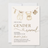 水彩ボホ赤ちゃん服ジェンダーが明らかにする 招待状 (正面)