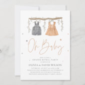 水彩ボホ赤ちゃん服ジェンダーが明らかにする 招待状 (正面)