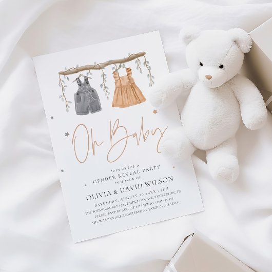 水彩ボホ赤ちゃん服ジェンダーが明らかにする 招待状