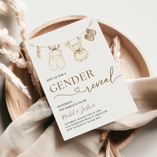 水彩ボホ赤ちゃん服ジェンダーが明らかにする 招待状