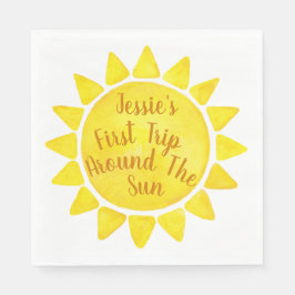 水彩ボホ1stバースデーナプキンズ – ファーストトリップ スタンダードランチョンナプキン