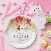 水彩ボホ フラワープレート | テラコッタ ブライダルシャワー ペーパープレート (パーティー)