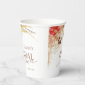 水彩ボホ フラワー | テラコッタ ブライダルシャワー 紙コップ (右)