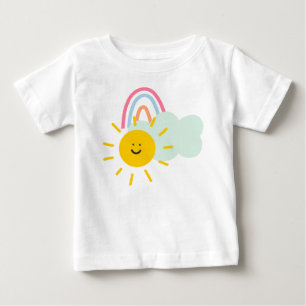 水彩ボホ ランbowと太陽 ベビーTシャツ