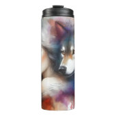 水彩ボンド：女性と狼 タンブラー (正面)