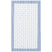 水彩ボートいかりライフブイストライプの縁ど テーブルクロス (正面)